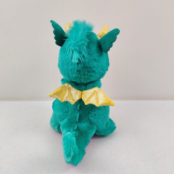 Hallmark Oddly CUTE Misty Dragon Plush Teal Pink Gold Stuffed Animal Plush Toy - Picture 3 of 9